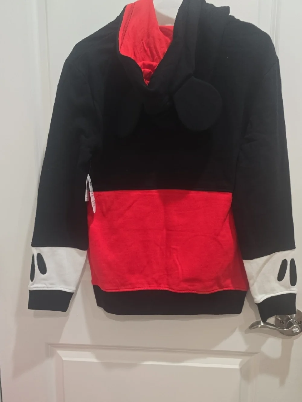 Disney Mickey Mouse Black, Red & White Zip-Up Hoodie with Ears - Picture 4 of 4